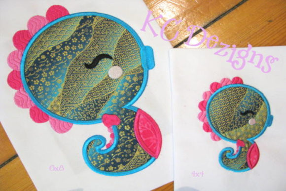 Adorable Cute Seahorse Embroidery for Boys