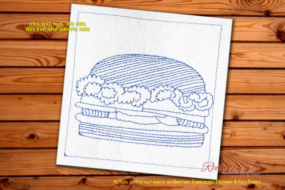 Burger Whopper Redwork Design: A Fun and Versatile Choice