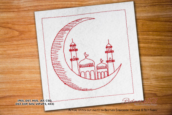 Crescent Moon with Mosque Redwork Review
