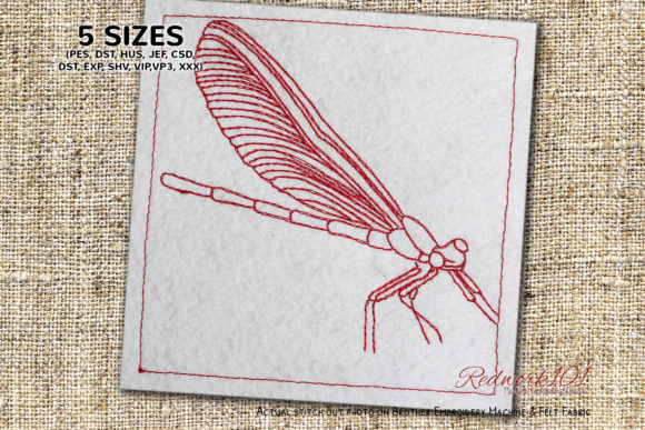 Exploring Odonata Redwork for Craft Fairs
