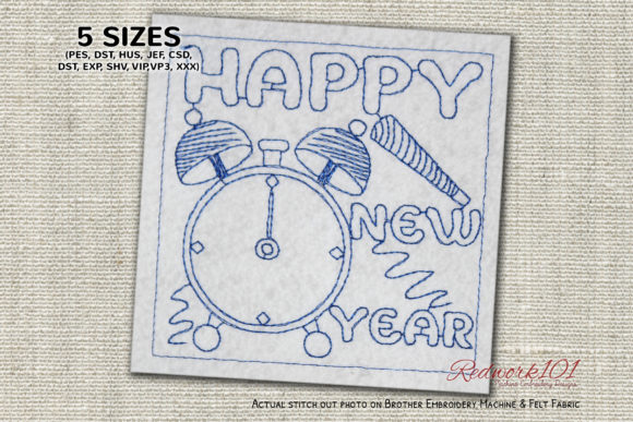 Happy New Year Alarm Clock Redwork Review