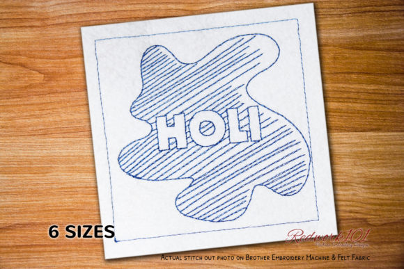 Holi Color Pattern Bluework: A Festive Embroidery Design