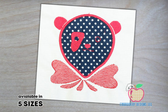 Panda Beer with the Bow: A Charming Embroidery Design