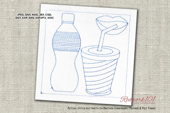 Soda Bottle Machine: A Charming Embroidery Design