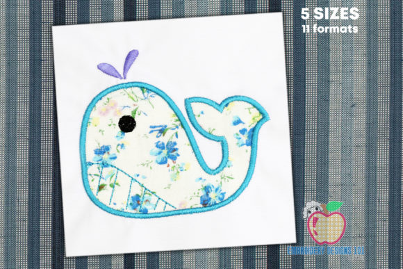 Whale with the Outline Applique: A Versatile Design